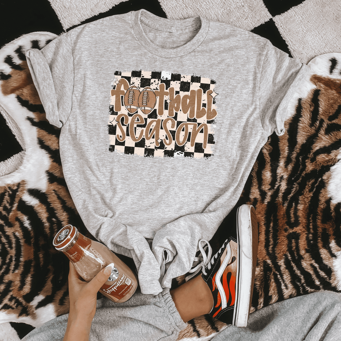 Football Season Checkerboard Graphic Tee