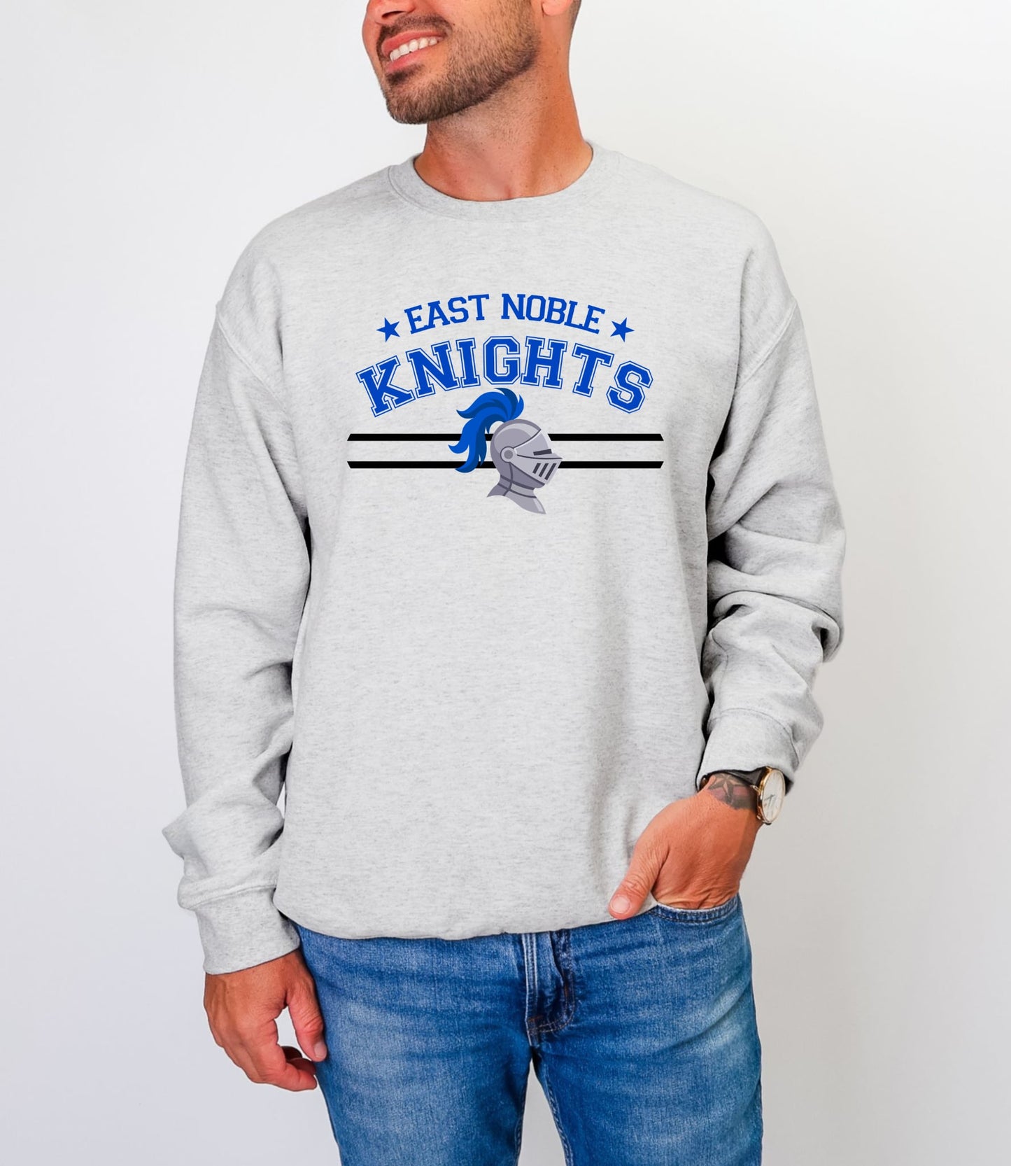 East Noble Knights Classic Graphic Sweatshirt or Tee