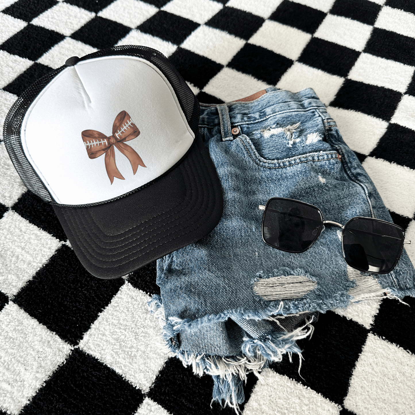 Football Bow Trucker Hat
