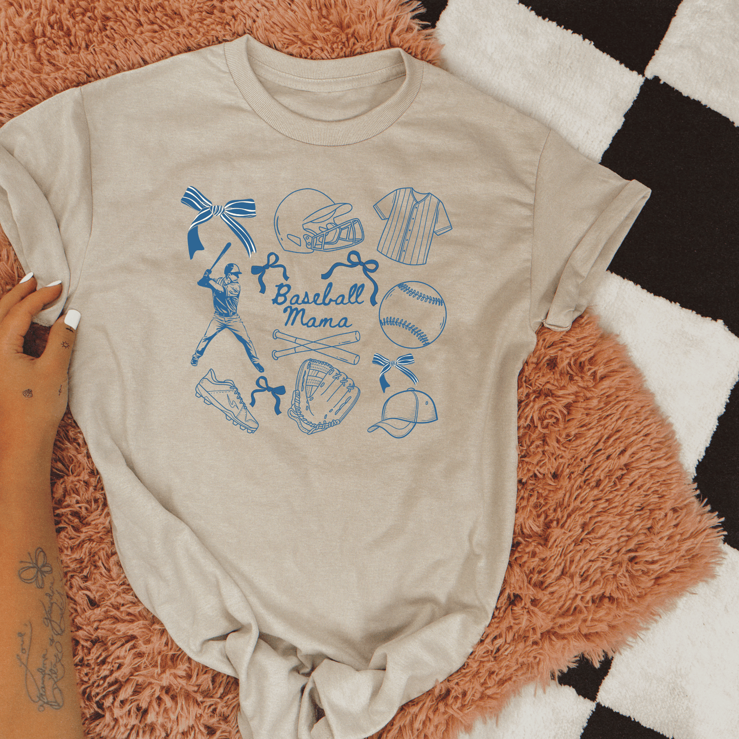 Mama Baseball Icons Graphic Tee