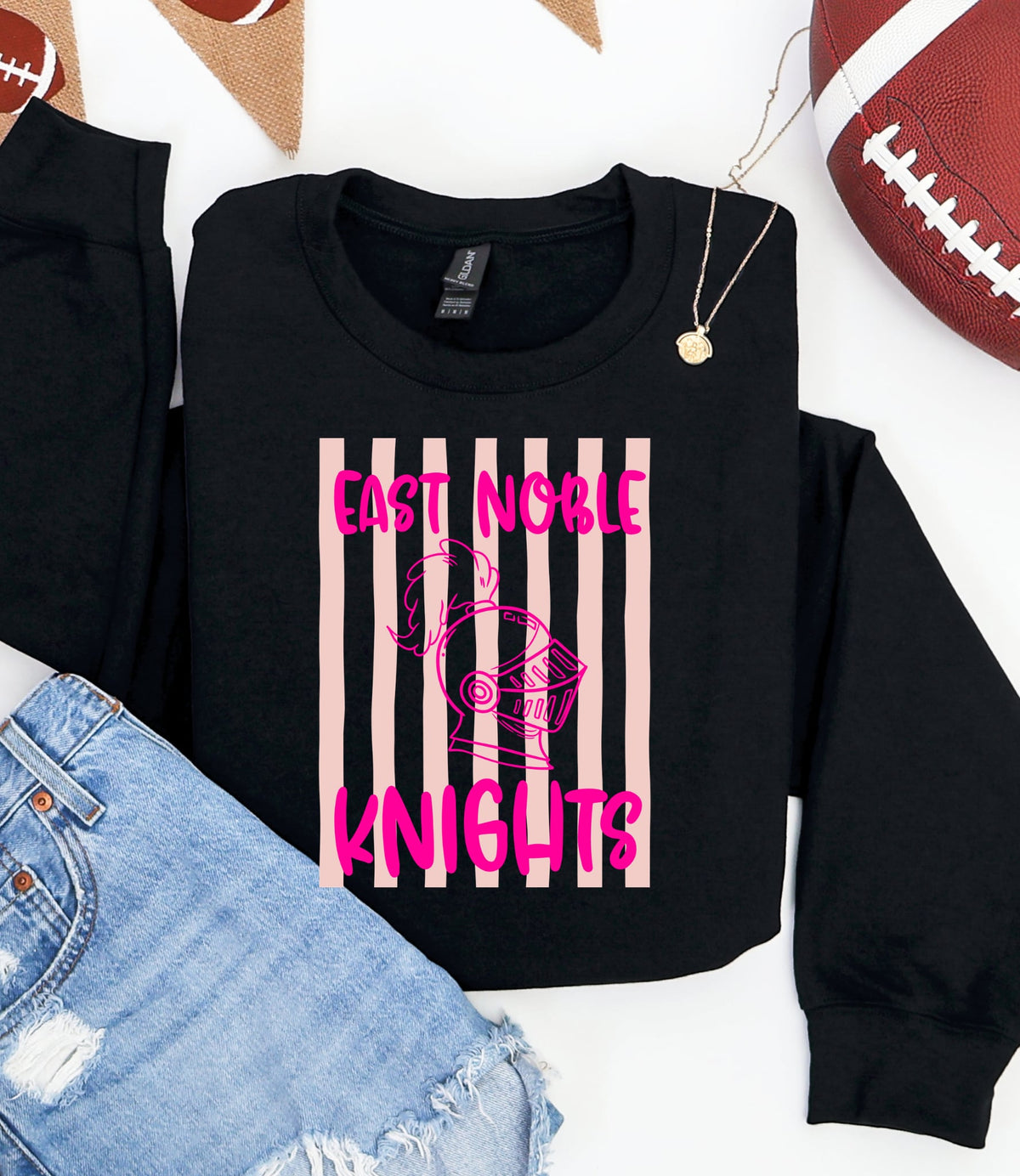 East Noble Knights Pink Out Graphic Sweatshirt or Tee
