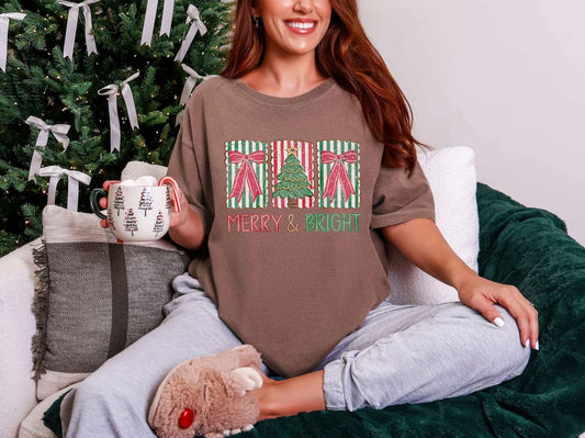 Trees & Bows Merry & Bright Graphic Tee