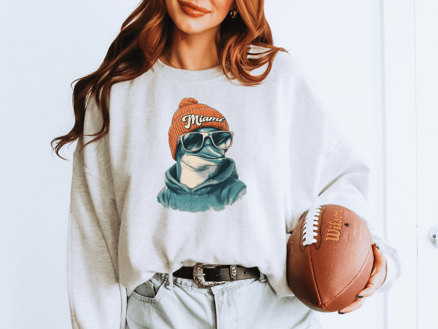 Vintage Dolphins Football Graphic Crew