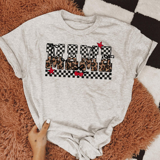 Mama Check Mix Graphic Tee