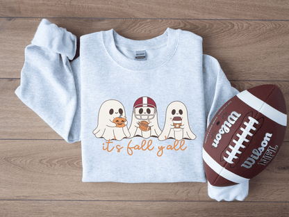 It's Fall Y'all Ghost Football Ash Graphic Sweatshirt