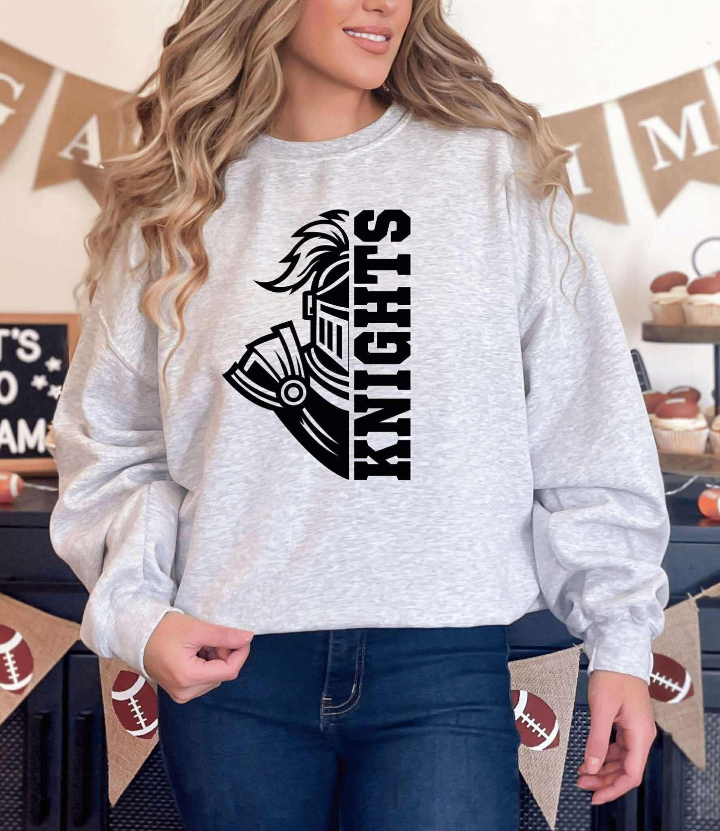 Knights Helmet Graphic Sweatshirt
