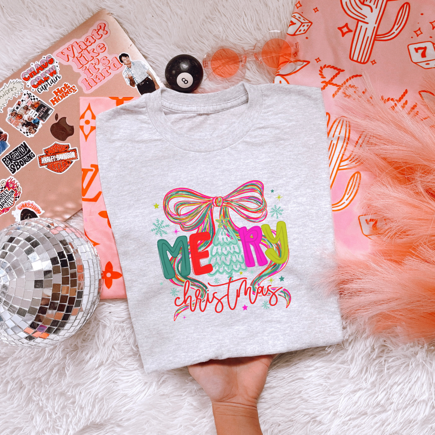 Merry Christmas Bow Graphic Tee