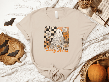 Spooky Season Floral Ghost Graphic Tee