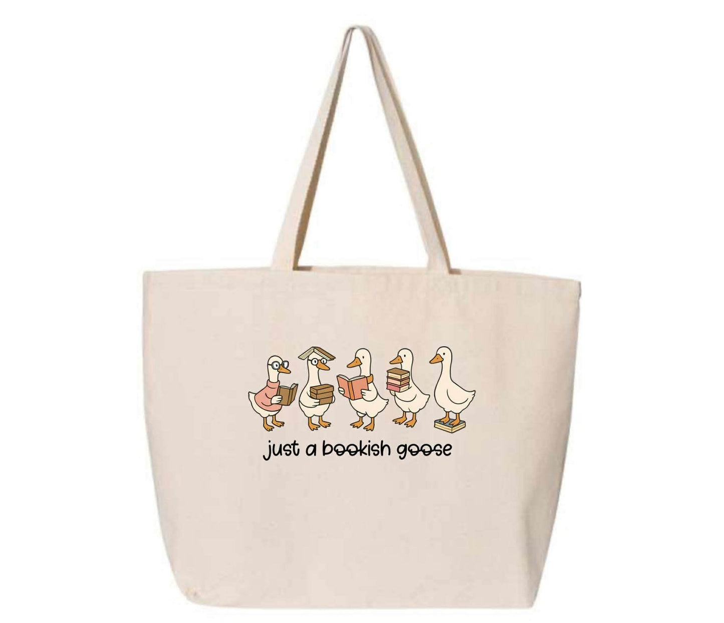 Just A Bookish Goose Canvas Tote Bag