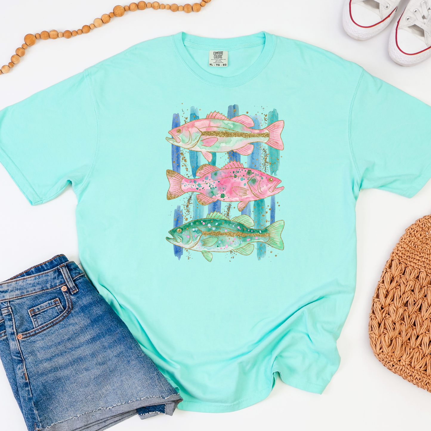 Preppy Fish Summer Graphic Tee