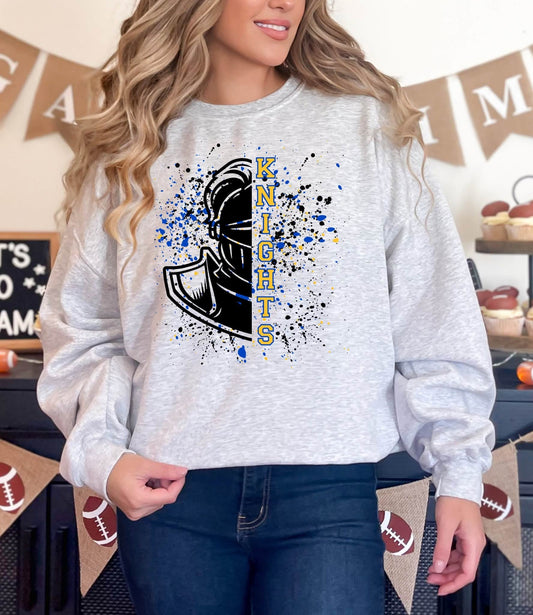 Knights Splatter Paint Graphic Sweatshirt or Tee