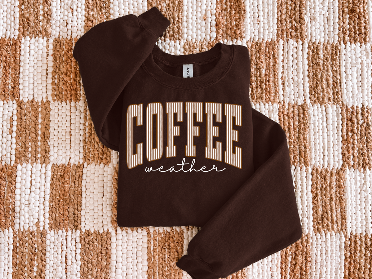 Coffee Weather Chocolate Brown graphic Crewneck Sweatshirt