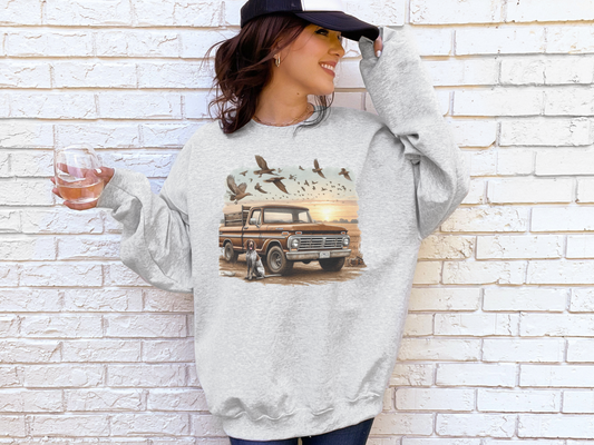 Hunting Dog Truck Ash Graphic Crew