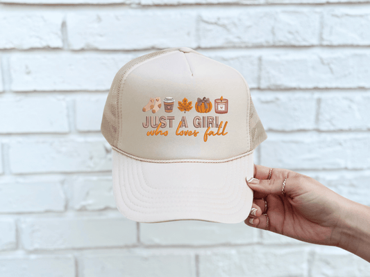 Just A Girl Who Loves Fall Trucker Hat