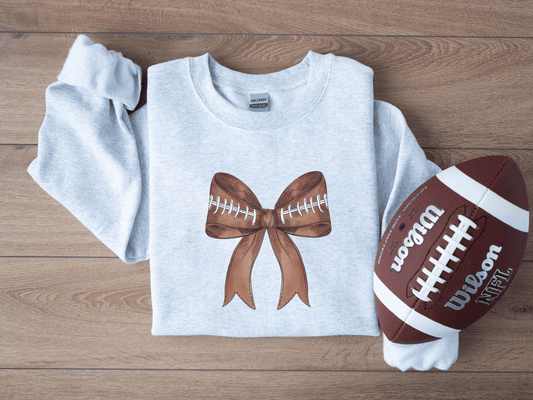 Football Bow Ash Graphic Sweatshirt