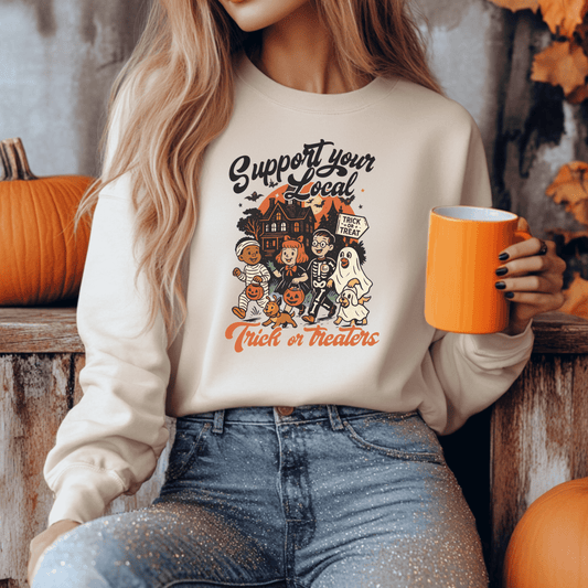 Support Your Local Trick Or Treaters Graphic Sweatshirt